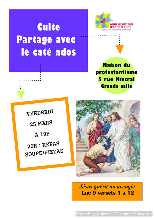 culte 25 mars