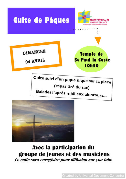 culte Pâques 2021