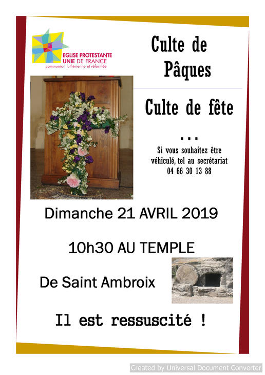 culte pâques