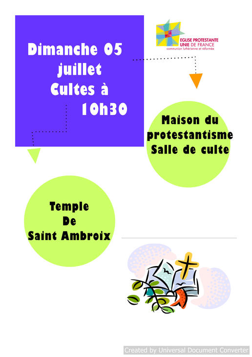 cultes 05 juillet