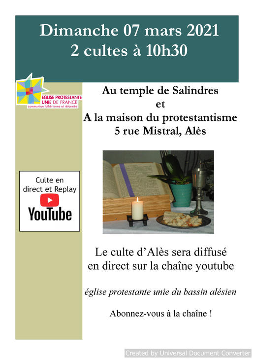 cultes 7 mars