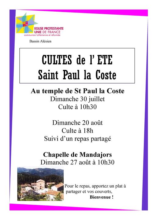 cultes été St Paul 2023