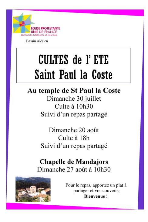 cultes été St Paul