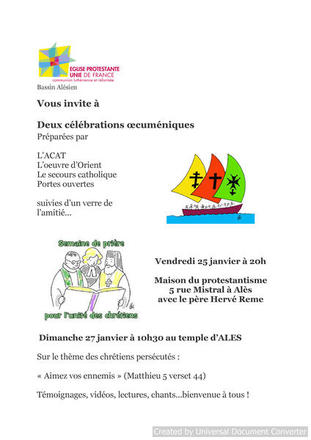 invitation cérémonies oecuméniques