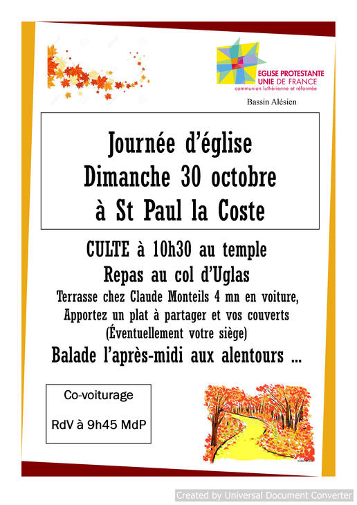 journée d'église St Paul