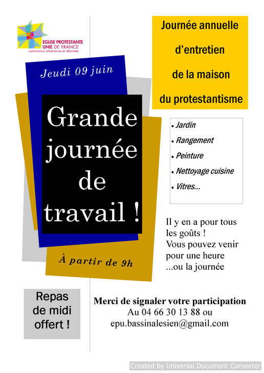 journée de travail mdp