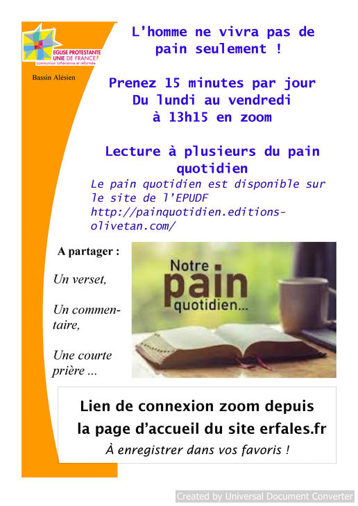 lecture zoom pain quotidien