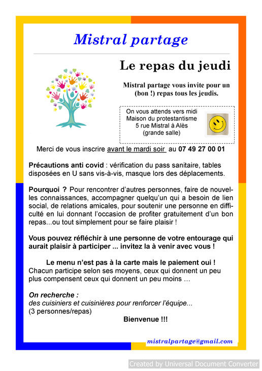 mistral partage com repas du jeudi