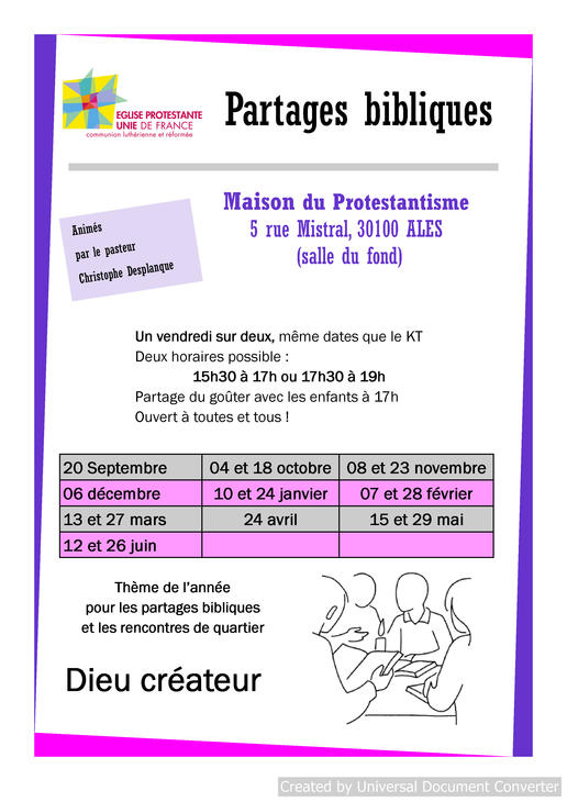 partages biblique 2019  2020