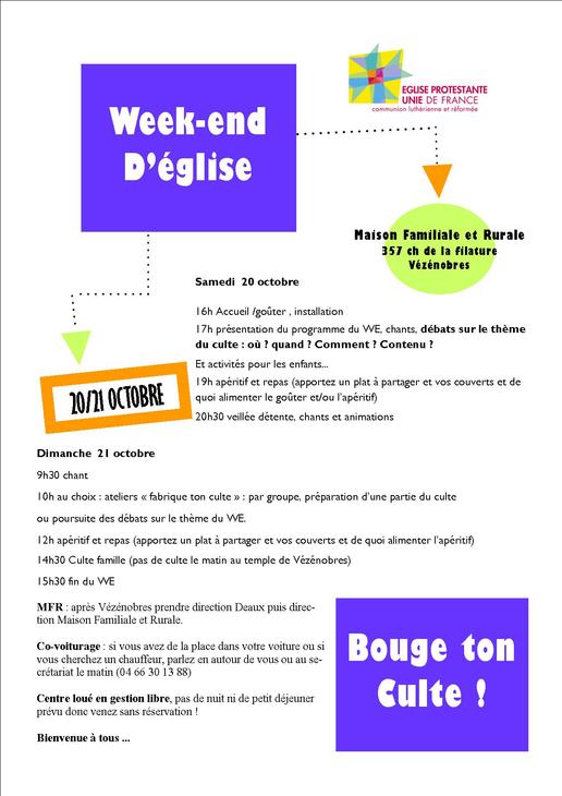 WE église 20 et 21 octobre 2018