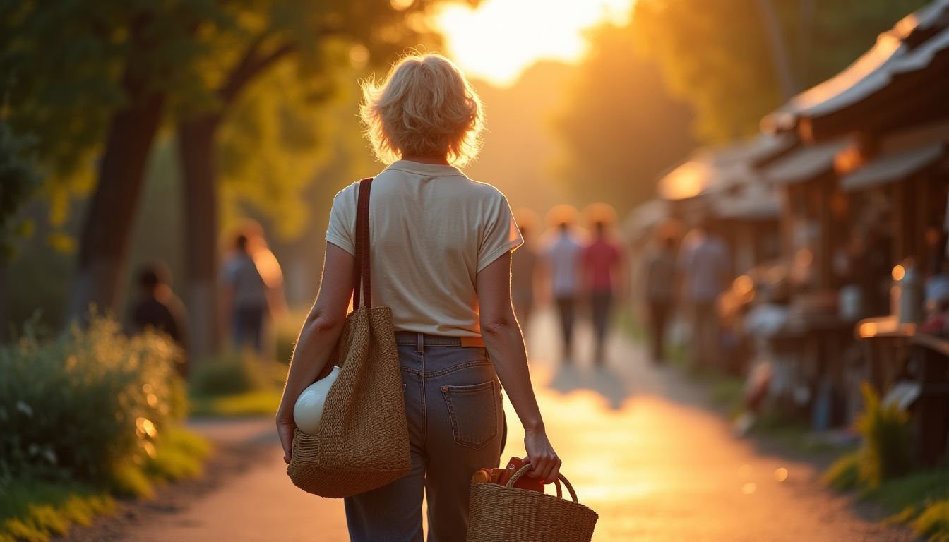 Chineur tenant plusieurs objets achetés lors d