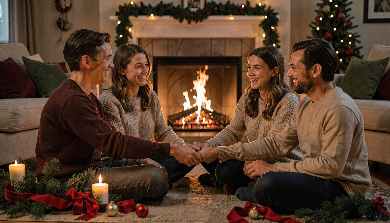 Famille en cercle autour d