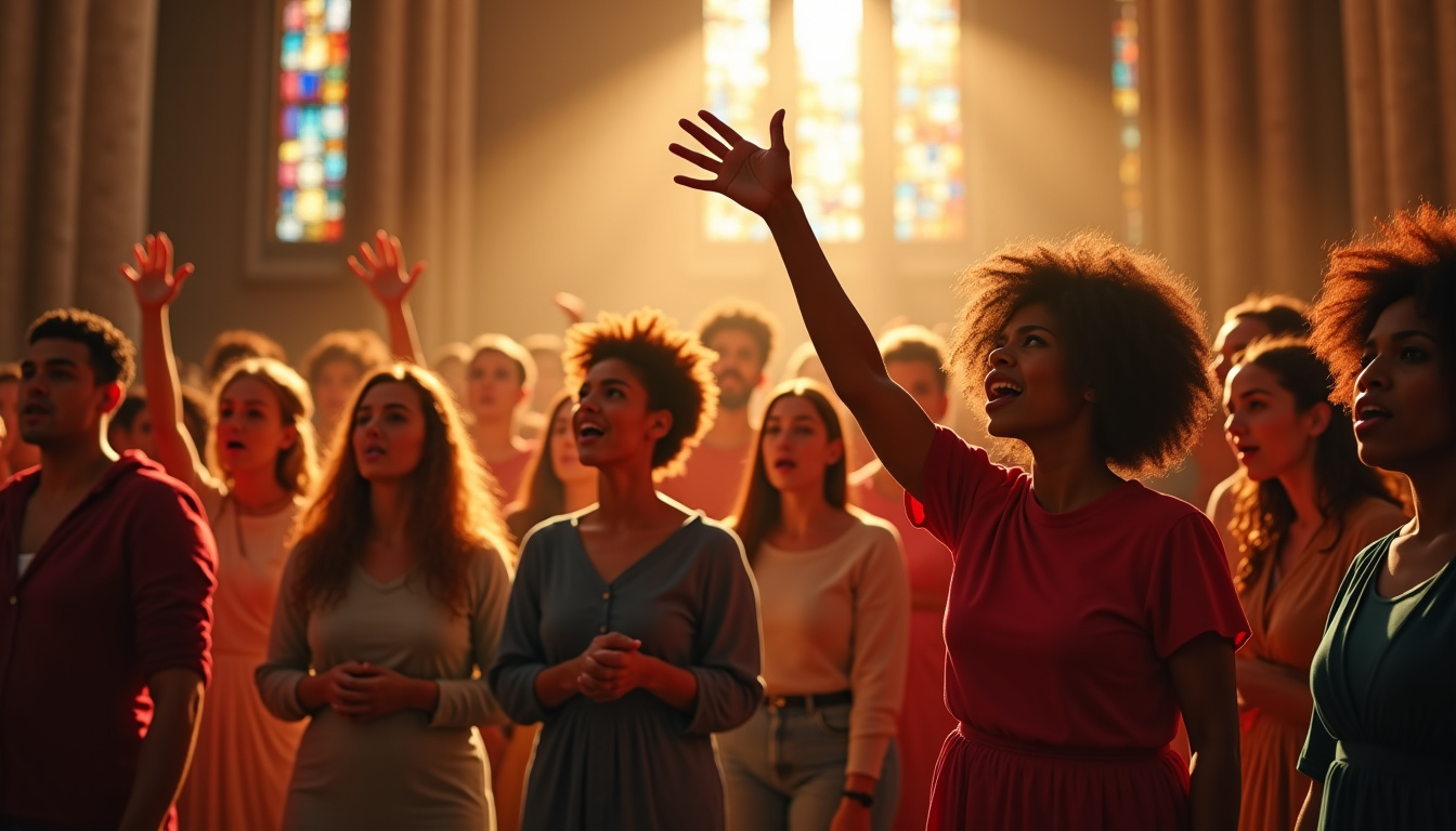 Grande assemblée de choristes GN/AS Gospel réunis à Alès pour une répétition ou un concert
