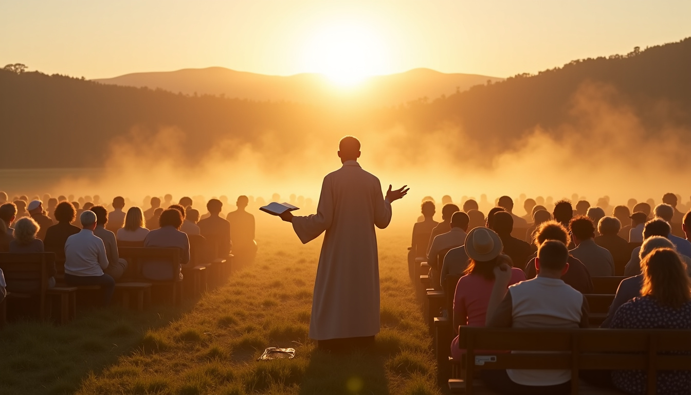 Le pasteur Christian Krieger prêchant lors de l