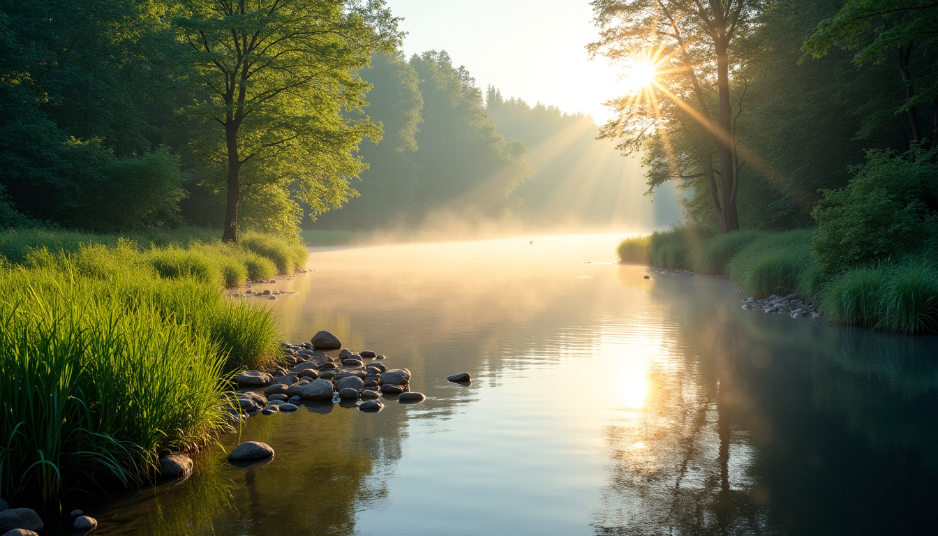 Paysage de rivière préservée montrant l