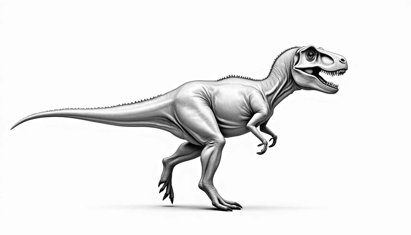 Exemple de dessin de dinosaure avancé montrant l