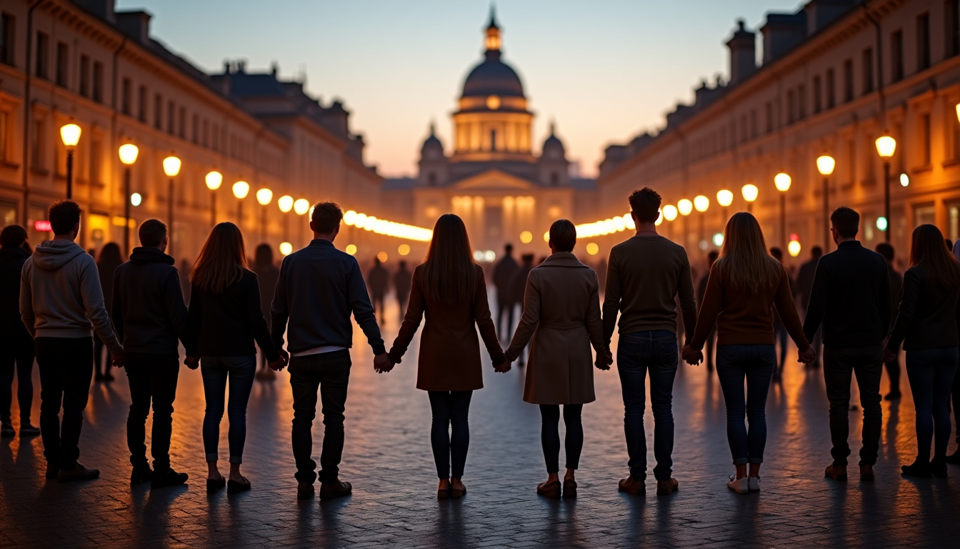 Rassemblement du cercle de silence sur la place du Capitole à Toulouse