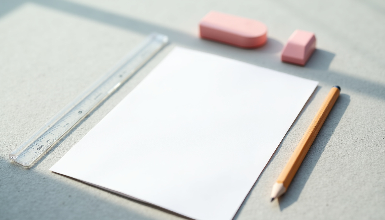 Crayons, gomme, règle et papier pour dessiner une tortue