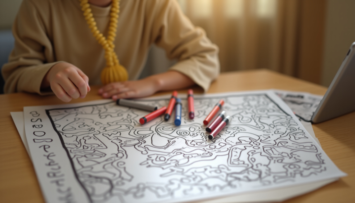 Enfant utilisant une tablette pour rechercher un coloriage Spiderman à imprimer