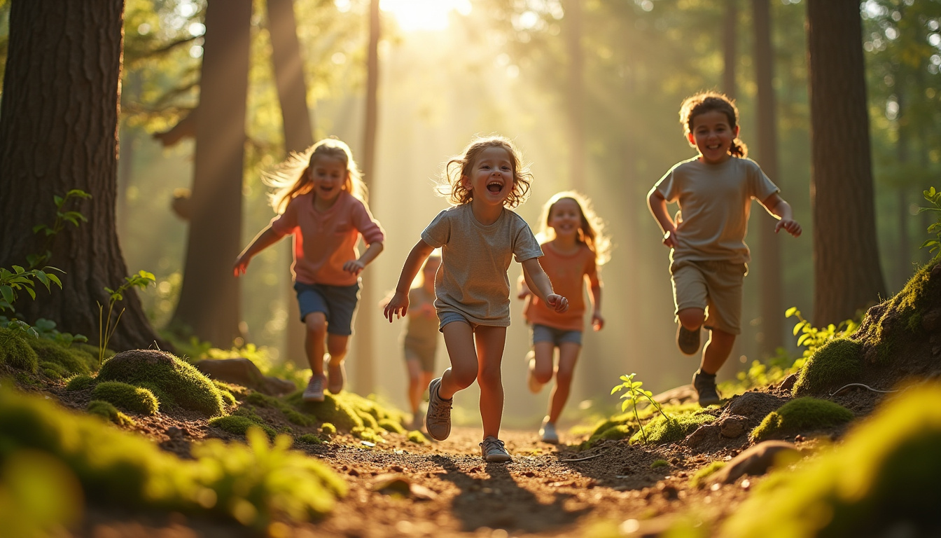 Enfants en pleine activité d