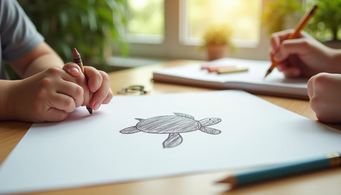 Apprendre à dessiner une tortue en 2026, facile pour enfants et adultes