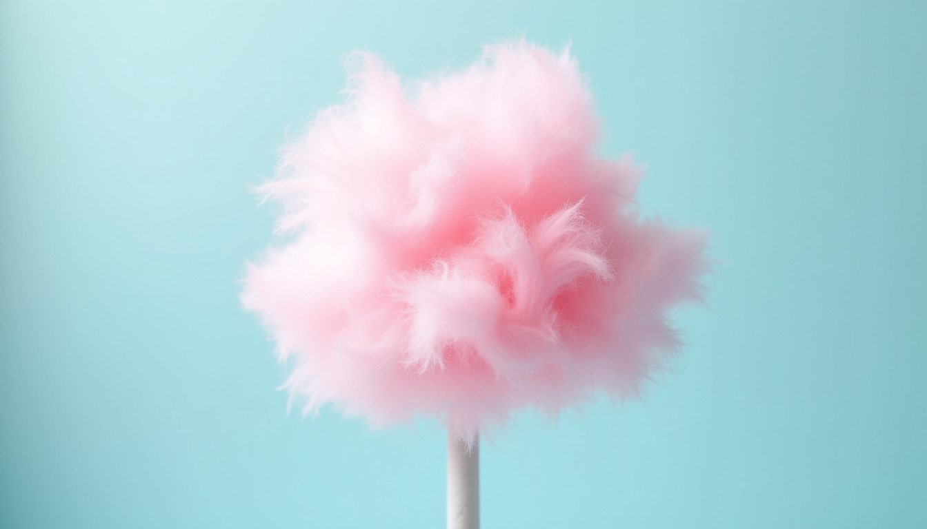 Barbe à papa bien formée avec un nuage dense et aérien