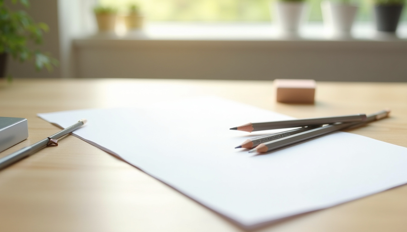 Ensemble de crayons, gomme et papier pour dessiner un chien