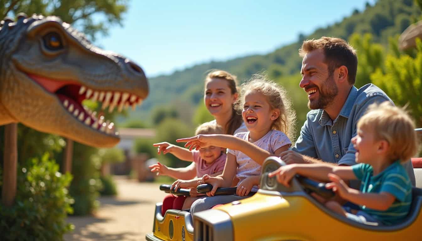 Famille en train de profiter des attractions à AnimaParc Occitanie