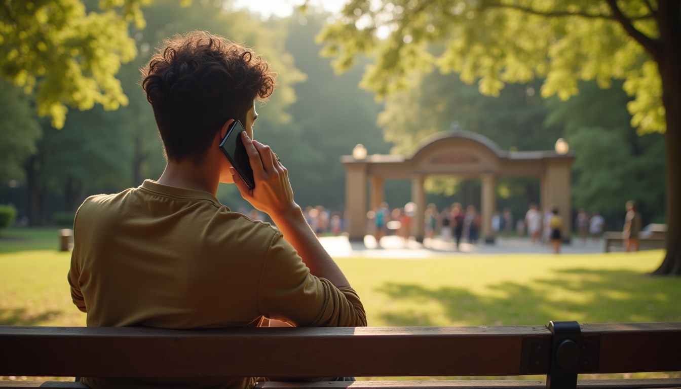 Personne utilisant son téléphone pour contacter le zoo de Beauval