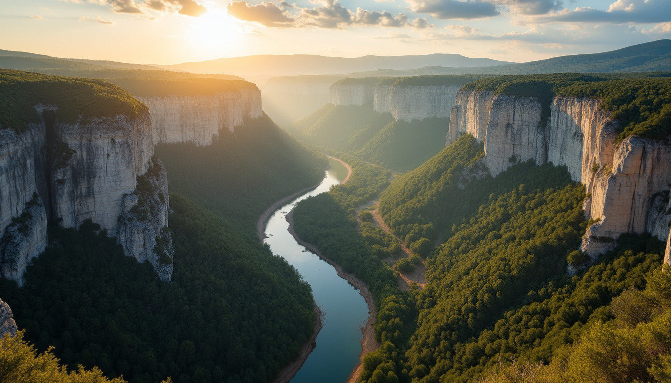 Vue aérienne montrant la structure géologique du Cirque de Navacelles