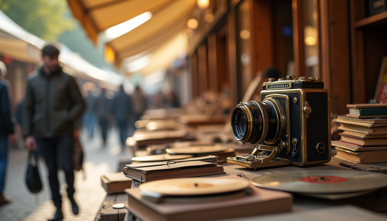 Appareil photo ancien trouvé sur un stand de marché aux puces