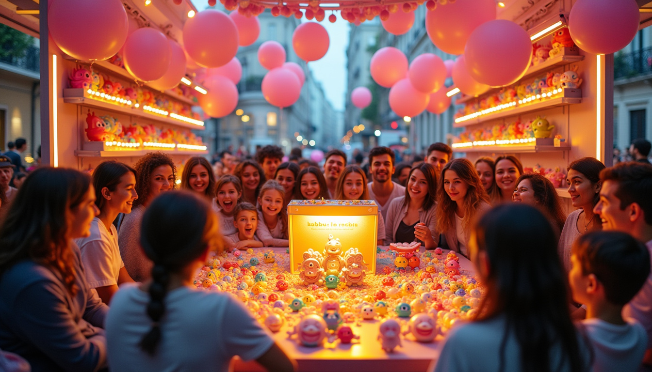 Événement Pop Mart en France avec un stand dédié aux Labubu, avec unboxing en direct